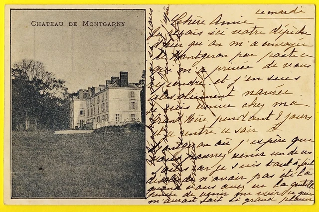 cpa Rare 95 MARGENCY Château de MONTGARNY écrite à COMTESSE COSTA de BEAUREGARD