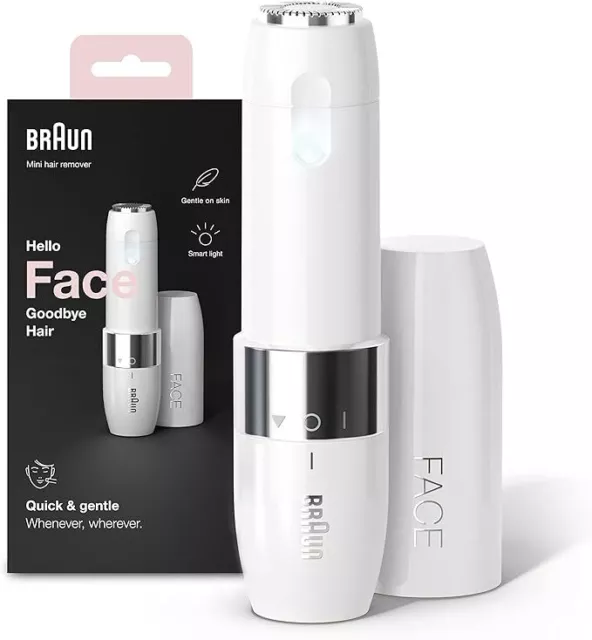 Braun FS1000 Womens Mini Efficient Facial Hair Remover With White Smart Light