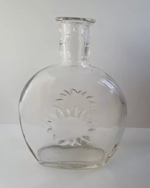 Vintage 70's French Ricard Glass Sunburst Pastis / Pernod / Water Carafe Bottle