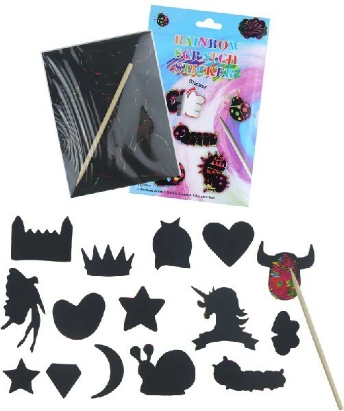 SCRATCH ART MAGIC Rainbow Kit Kids Creative Craft Toy 3 PACKETS