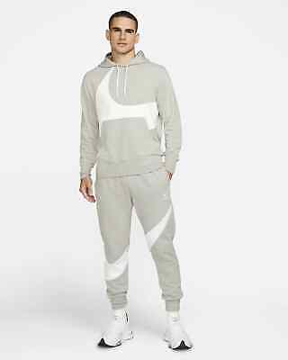 New Nike Air Swoosh Hoody Hoodie Top Jacket Swoosh 90'S Grey Fleece Pullover