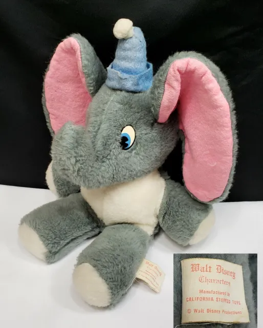 Vintage 60s-70s Walt Disney Dumbo Elephant Plush California Stuffed Toys