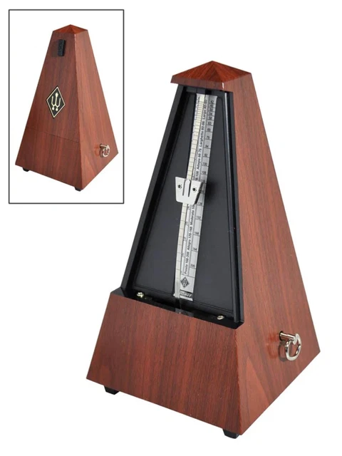 Maelzel Métronome, Pyramid Forme, Plastique Boîtier, Sans Cloche, Satin Acajou