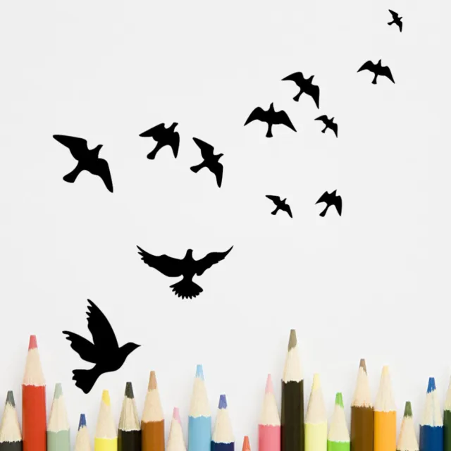 Black Vögel Wandtattoo fliegen hoch in den himmel 3d kreative abnehmbare diy