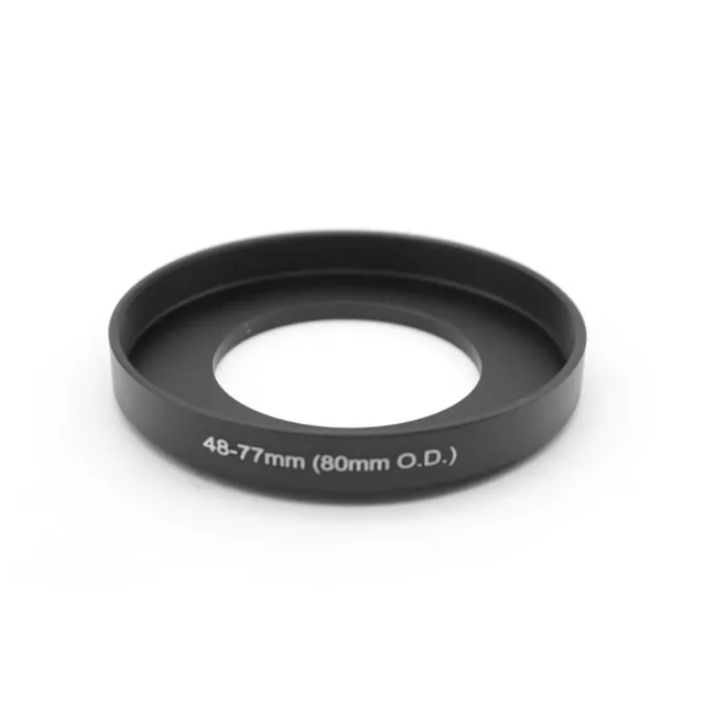 Anillo escalonado 48/49/52/55/58/62/67/72/77 mm a 80 mm O.D. Caja mate para filtro de 77 mm