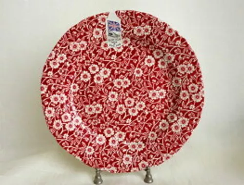 BURLEIGH  Red Calico Dessert Plate England Dinnerware 8.5in Floral New