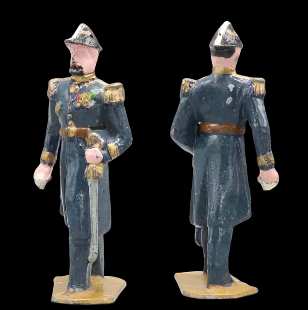 Figurine Ancienne H.R. Arpenteur - Soldat De Plomb Creux - Jouet Ancien