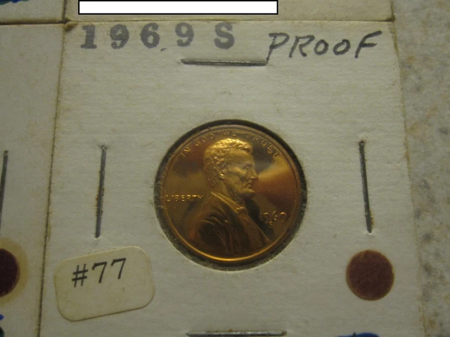 Lot Of 4 Lincoln Head Pennies BU and Proof 1940 S-1969 S 5
