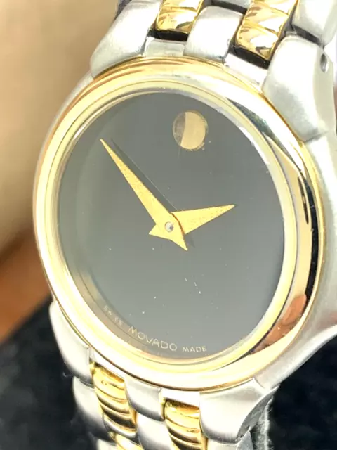Movado Women's Watch 0690876 Black Dial Swiss Quartz 25mm Two Tone Steel
