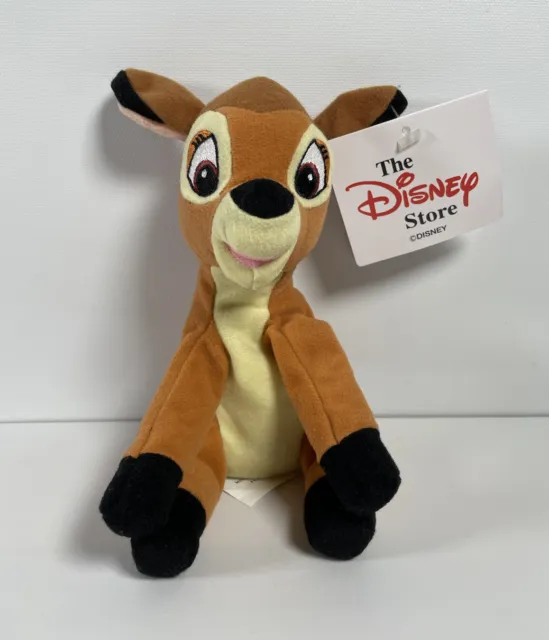 Disney Store Bambi Plush | Sitting Deer | Soft Toy / Beanie | 6" Tall | Tags