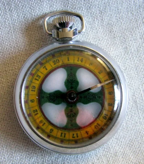 VINTAGE POCKET WATCH MECHANICAL OLD STYLE GAMBLING WHEEL DEVICE #2 of 2
