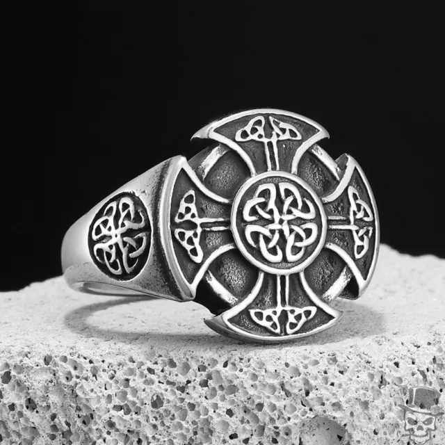 Sculpt Rings™ This Viking Cross Celtic Knot Stainless Steel Punk Ring