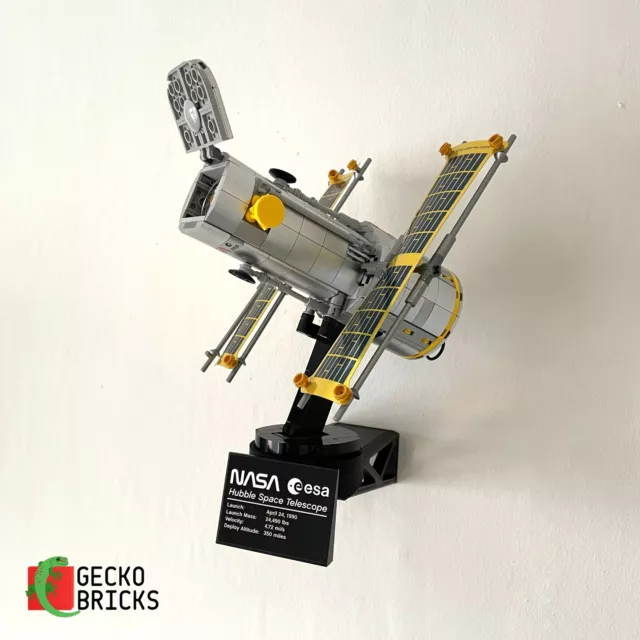 Gecko bricks Wall Mount for Lego Nasa Hubble space telescope 10283