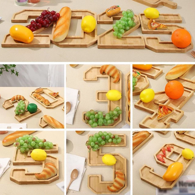 WOODEN 2025 CHARCUTERIE Numbers Fillable Decorations Eco Natural 2025
