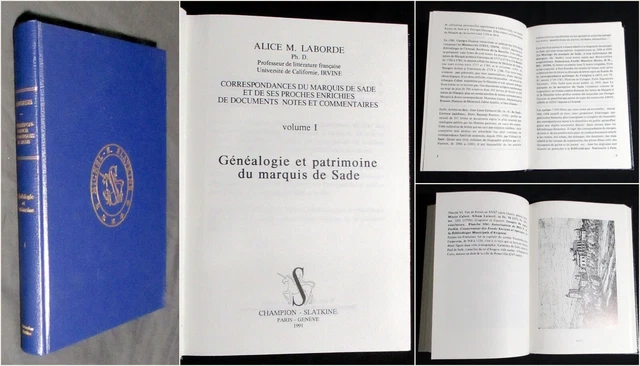 A-M LABORDE. VOL-1 Correspondance du Marquis de SADE. 1991. EO +Envoi