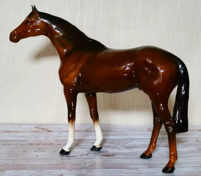 Beswick Large 12"High Racehorse Beautiful Vintage Bay Brown Gloss Model 1564 Vgc