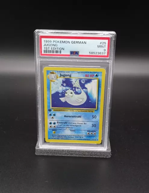 Jugong Pokemon Karte 1st Edition 1999 I PSA 9 Grade I Base Set + Kartenhalter