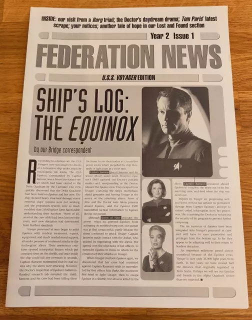NEWSLETTER - Star Trek Federation News Year 2 Issue 1 U.S.S Voyager Edition