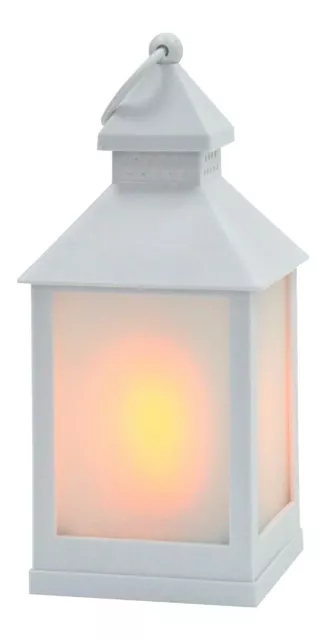 Moderne Lanterne LED Bougie - Plastique Blanc Réaliste Flamme Brille Extérieur