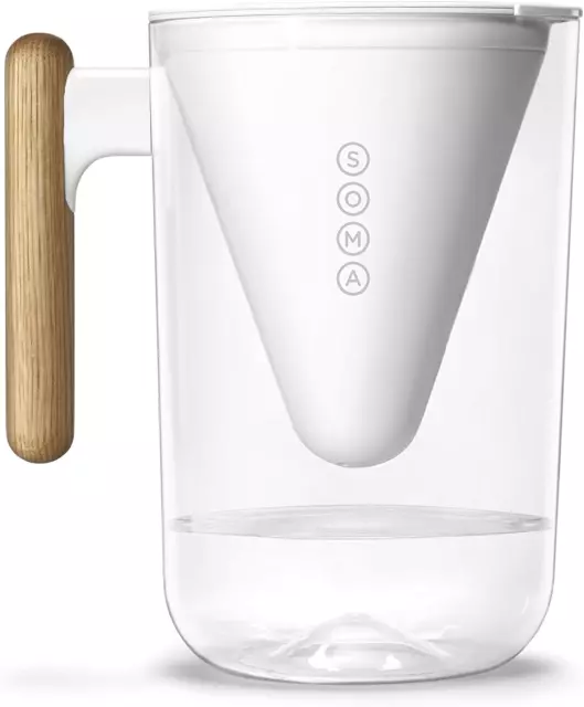 Water Pitcher Jug with Filter, Clear/White, 10-Cup/80Oz/2.3 Liters Capacity Liqu