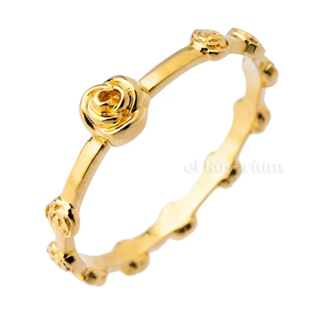 Rosary Ring PR148-53 10K Real Solid Gold Catholic Christian Ring (US 4 ~ 11)