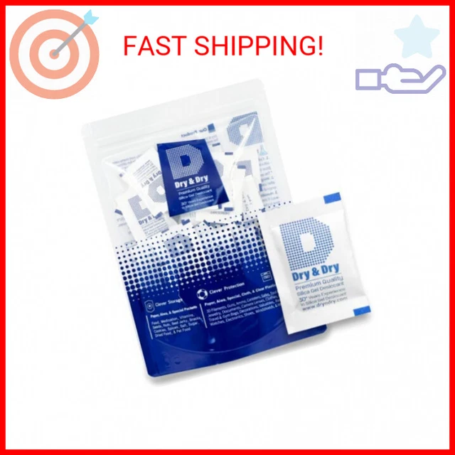 100 Pack Food Safe Silica Gel Desiccants - Rechargeable & 2g per Packet