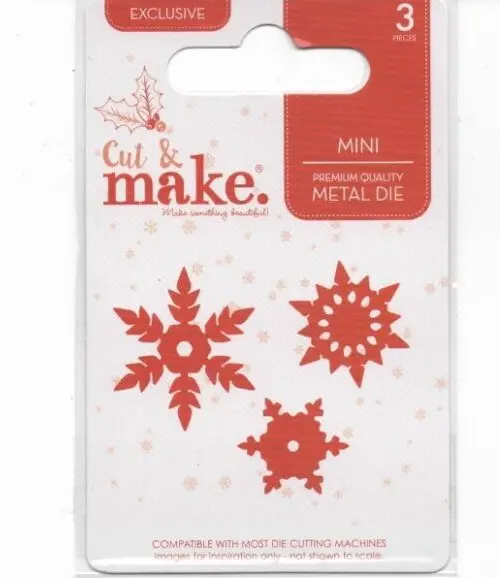Cut & Make - Mini Weihnachtsmetallwürfel - Schneeflocken - Kostenloses Versand Uk