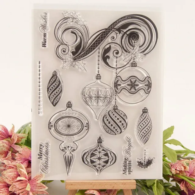 Elegant Christmas Ornaments Clear Rubber Stamp Scrapbook Decorative Card Making