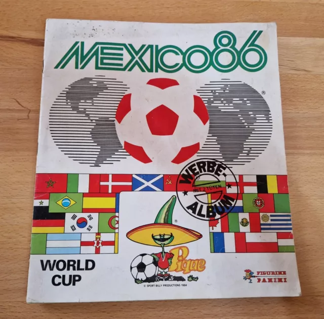 1986 Panini Fußball-Weltmeisterschaft Mexiko unvollständiges Album