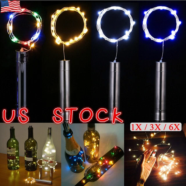 20LEDs Cork shaped Wine Bottle Fairy String Lights Xmas Wedding Party AA Battery