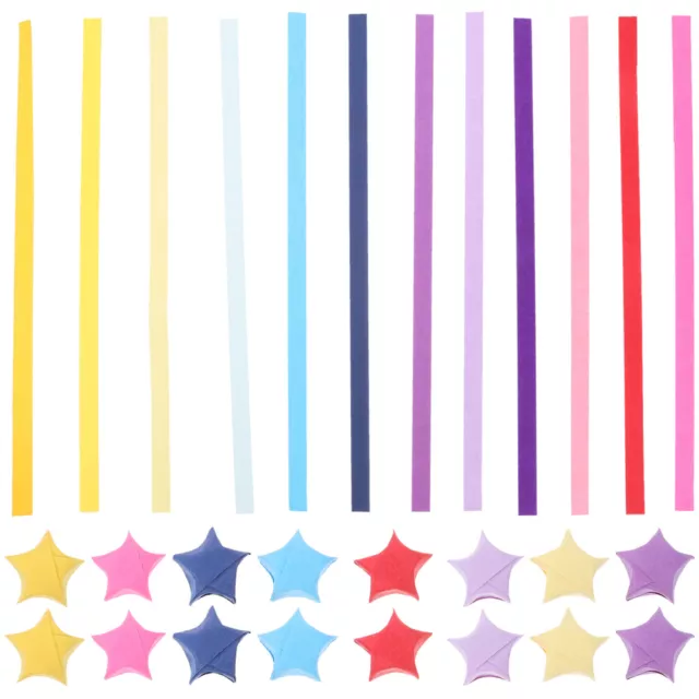 2700 piezas tiras de papel estrella, tiras de papel plegable estrella, de color