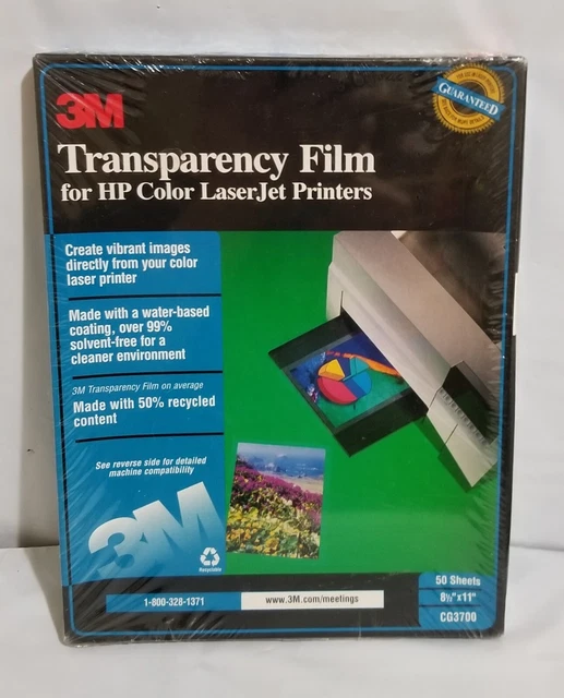 3M Transparency Film for Color Laser Printers HP CG3700 50 Sheets