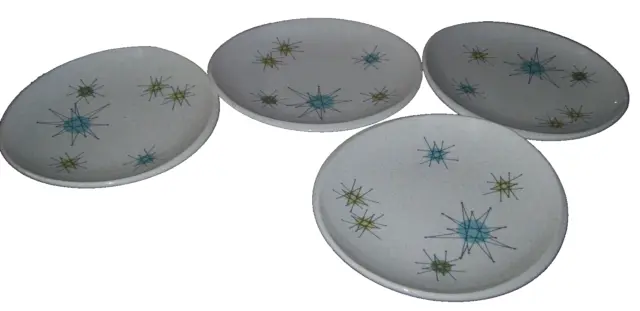 4 Franciscan Gladding McBean Starburst MCM 6.5"  Salad Dessert Bread Plates USA 2