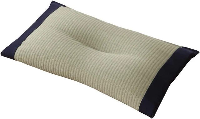 Ikehico Igusa Tatami Grass Beige Pillow Made In Japan 50 x 30cm side dark color