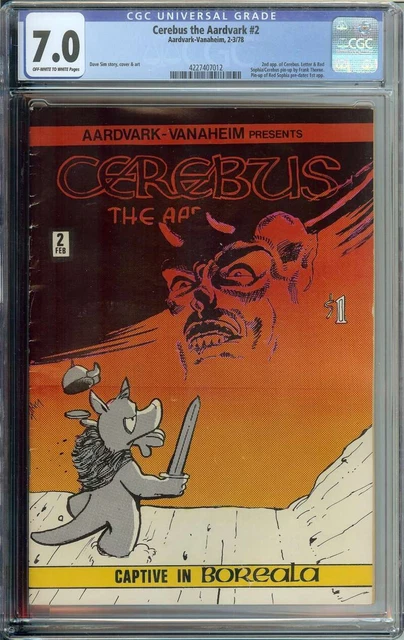 Cerebus The Aardvark #2 CGC 7.0 1978 Red Sophia Pin-Up Pre-Dates 1st App