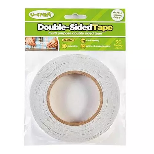 U-Craft Double Sided Self Adhesive Tape Easy Tear Permanent 12mmx50m 201144