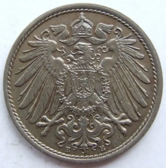 Moneta Reich Tedesco Impero Tedesco 10 Pfennig 1901 E IN 2