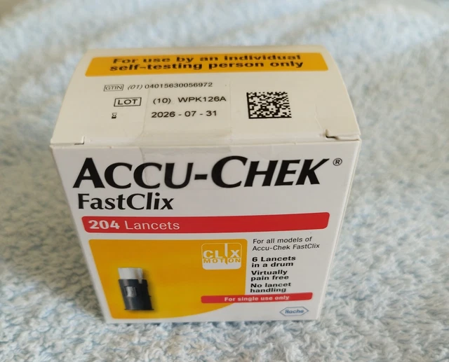 ACCU CHEK FASTCLIX 204 Lancets Per Box Diabetes Blood Sugar Glucose ...