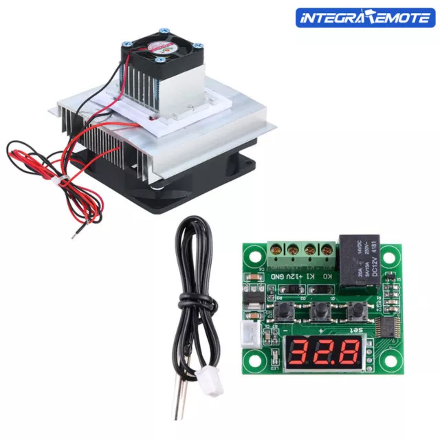 12V 60W Semiconductor Refrigeration Peltier Cooler Radiator & Thermostat Switch