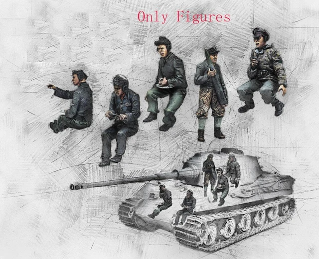 1/35 WWII U.S. Tank Soldier Resin Model Kit Maquette En Résine Non Peinte Et Non Assemblée (6 Figurines, Pas De Chars) // K12c1F