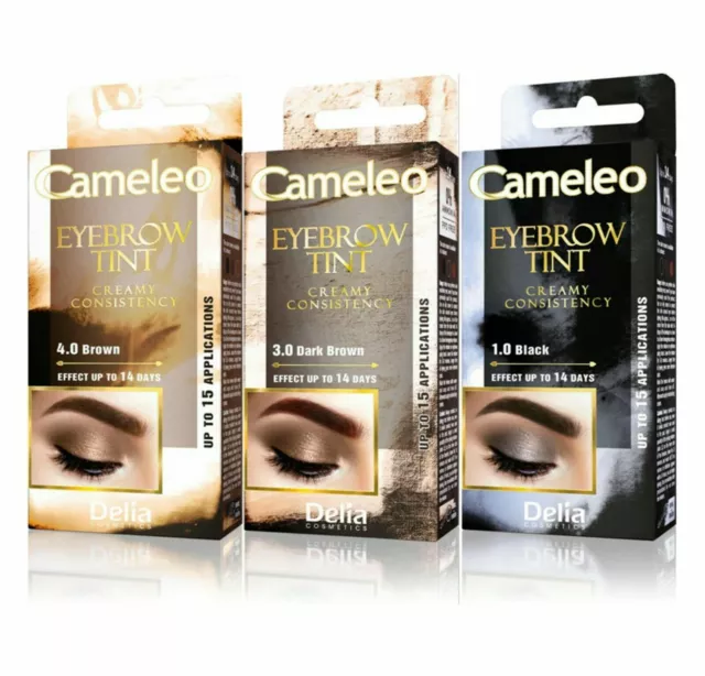 Delia Cameleo Creme Henna Augenbrauen Tönung schwarz braun Wimpernfärbung Wimpern Kit Set 15ml