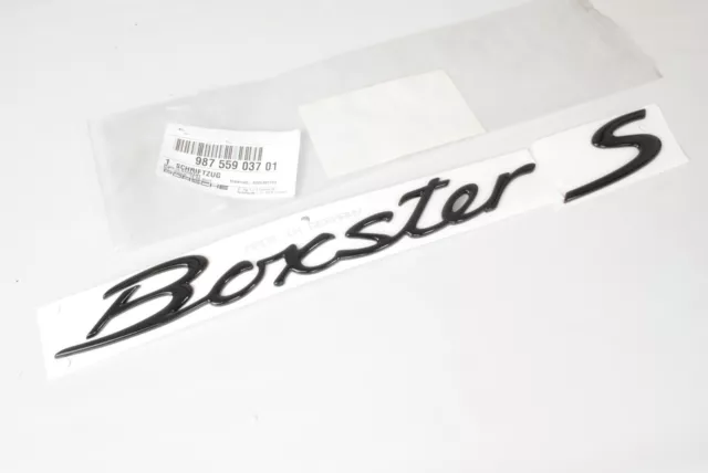 Genuine Porsche Boxster S Script Emblem (Gloss Black) 98755903701