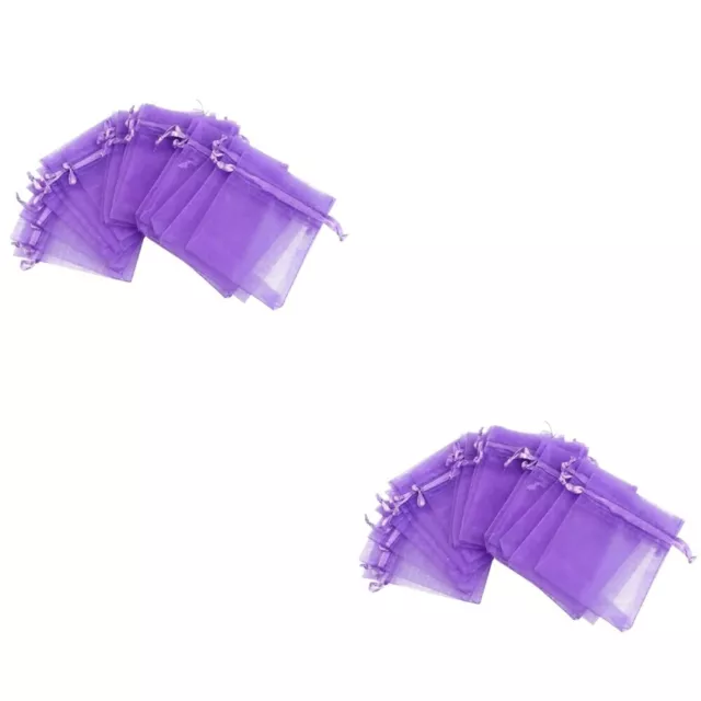 200 PCS Pochette Cadeau En Organza Sac À Cordon Fil Bouche Faisceau Accessoires