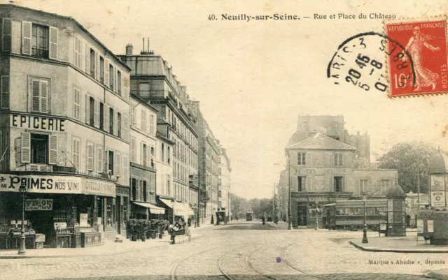 Carte NEUILLY SUR SEINE Rue et place du Château L'épicerie en angles