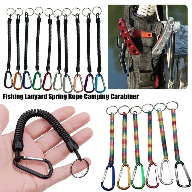 Cordini da pesca Portachiavi Telefono Antiperso Molla Elastica Corda Campeggio Carabino
