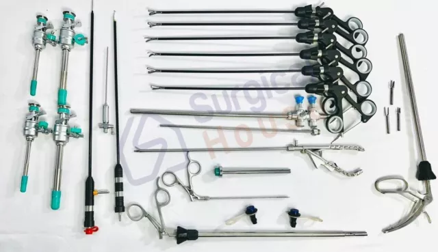 21pc Laparoscópico Cirugía Set Laparoscopia Endoscopia Instrumentos Quirúrgicos