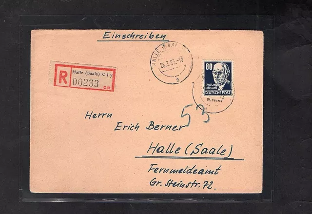 DDR. 1953, Freimarke Mi.-Nr. 339 xb XI, auf Ortsbrief, FA. TichatzkyBPP.