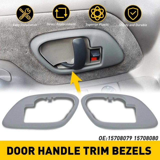 Interior Inside Trim Handle Door Bezels Gray Set Pair NEW For-Chevy For GMC Truc