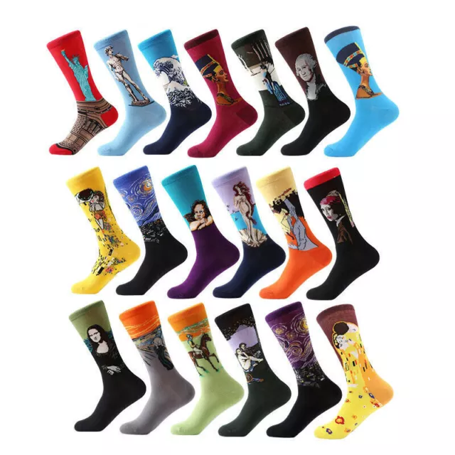 [Men/Women] Famous World Painting Van Gogh Monet Munch Art Funny Novelty Socks 3