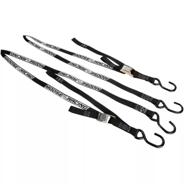 Moose racing Courroies de Fixation avec Crochet - 213cm / 610 KG Noir - Moto mx